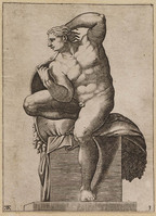 KG 00046
<br/>
Mannelijk naakt op sokkel
<br/>
<em>Scultori, Adamo (ca. 1530-1585)</em>